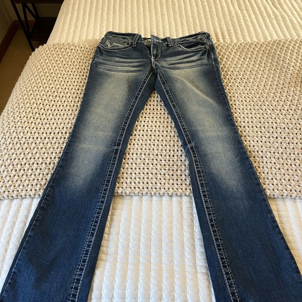 Vanity Women's Faded Blue Boot Cut Jeans